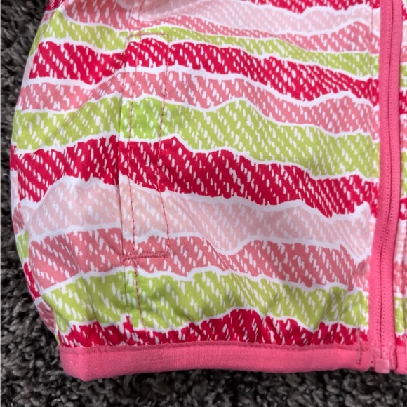 COLUMBIA Pixel Grabber II Wind Jacket Hooded Fleece Lined Pink Stripes Girls 3-6 - Picture 4 of 8